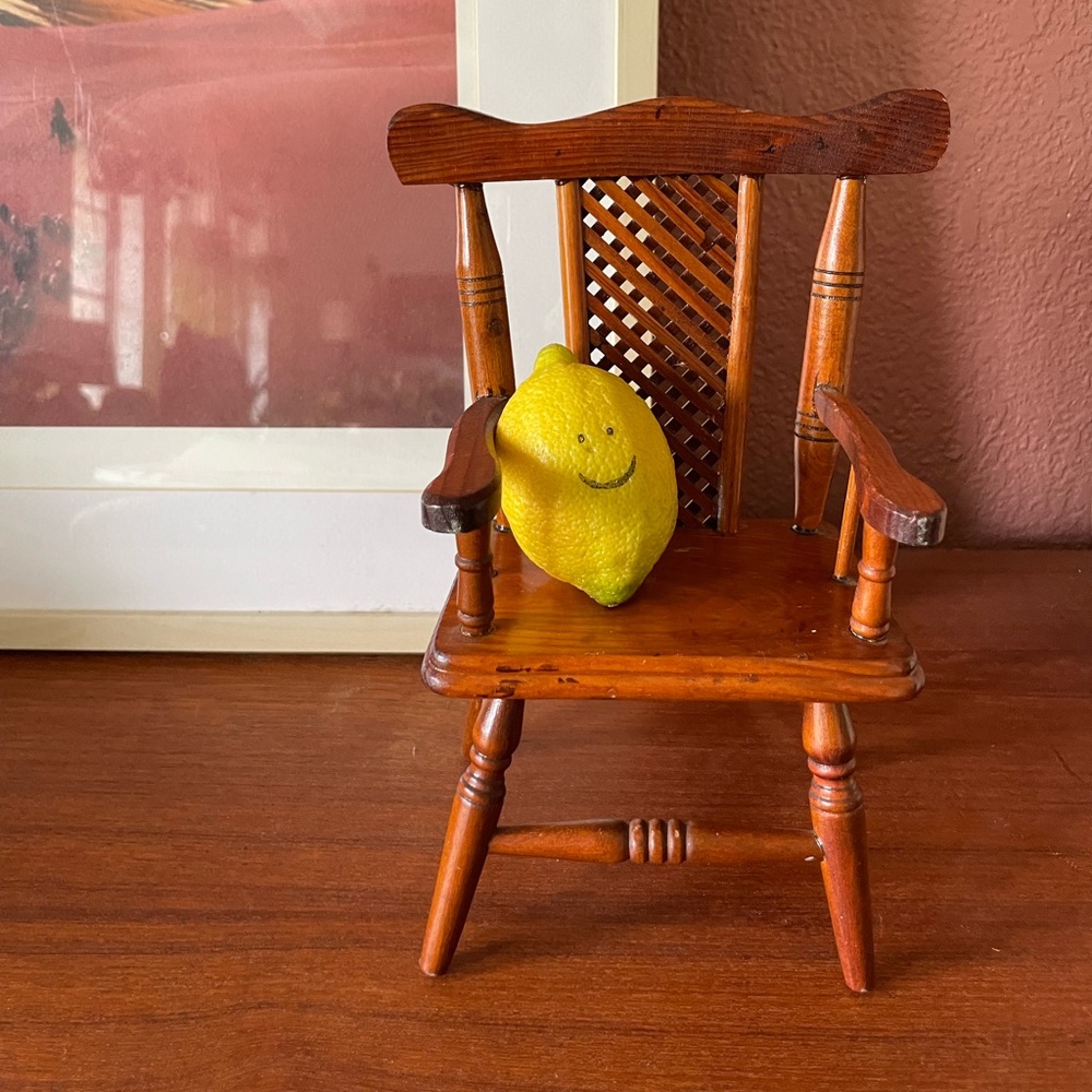 Vintage Boho Wood Doll Chair/Plant Holder